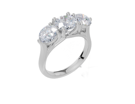 18ct White Gold Round Cut 2.50 Carat tw of Lab-Grown Diamond Ring