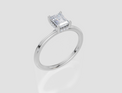 18ct White Gold Emerald Cut 0.80 Carat tw of  Diamond Ring