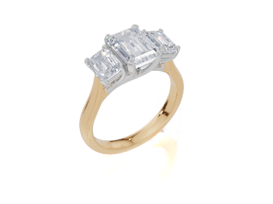 18ct White Gold Emerald Cut 2.50 Carat tw of Diamond Ring