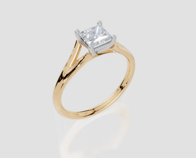 18ct Yellow Gold Princess Cut 0.75 Carat of Lab-Grown Diamond Ring