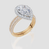 18ct Yellow Gold Pear Cut 2.62 Carat tw of Lab-Grown Diamond Ring and 18ct Yellow Gold 0.35 Carat tw of Lab-Grown  Diamond Band