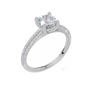 18ct White Gold Round Cut 1.11 Carat tw of Lab-Grown Diamond Ring