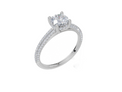 18ct White Gold Round Cut 1.11 Carat tw of Lab-Grown Diamond Ring