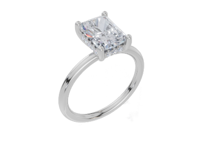 18ct White Gold Radiant Cut 2.08 Carat tw of Lab-Grown Diamond Ring