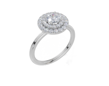 18ct White Gold Round Cut 0.77 Carat tw of  Diamond Ring