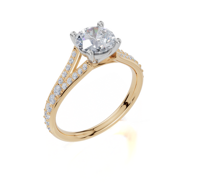 18ct Yellow Gold Round Cut 1.33 Carat tw of Lab-Grown Diamond Ring