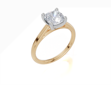 18ct Yellow Gold Cushion Cut 1.50 Carat of Lab-Grown Diamond Ring