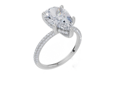 18ct White Gold Pear Cut 3.41 Carat tw of  Diamond Ring