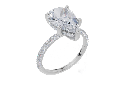 18ct White Gold Pear Cut 3.41 Carat tw of  Diamond Ring