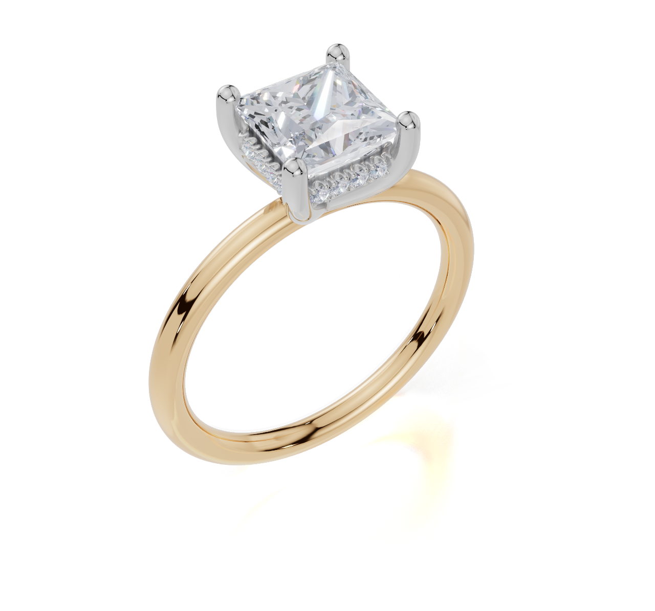 18ct Yellow Gold Princess Cut 1.58 Carat tw of Lab-Grown Diamond Ring