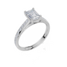 18ct White Gold Emerald Cut 1.32 Carat tw of  Diamond Ring