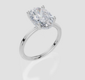 18ct White Gold Oval Cut 3.10 Carat tw of Lab-Grown Diamond Ring
