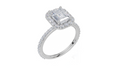 18ct White Gold Emerald Cut 2.13 Carat tw of Lab-Grown Diamond Ring