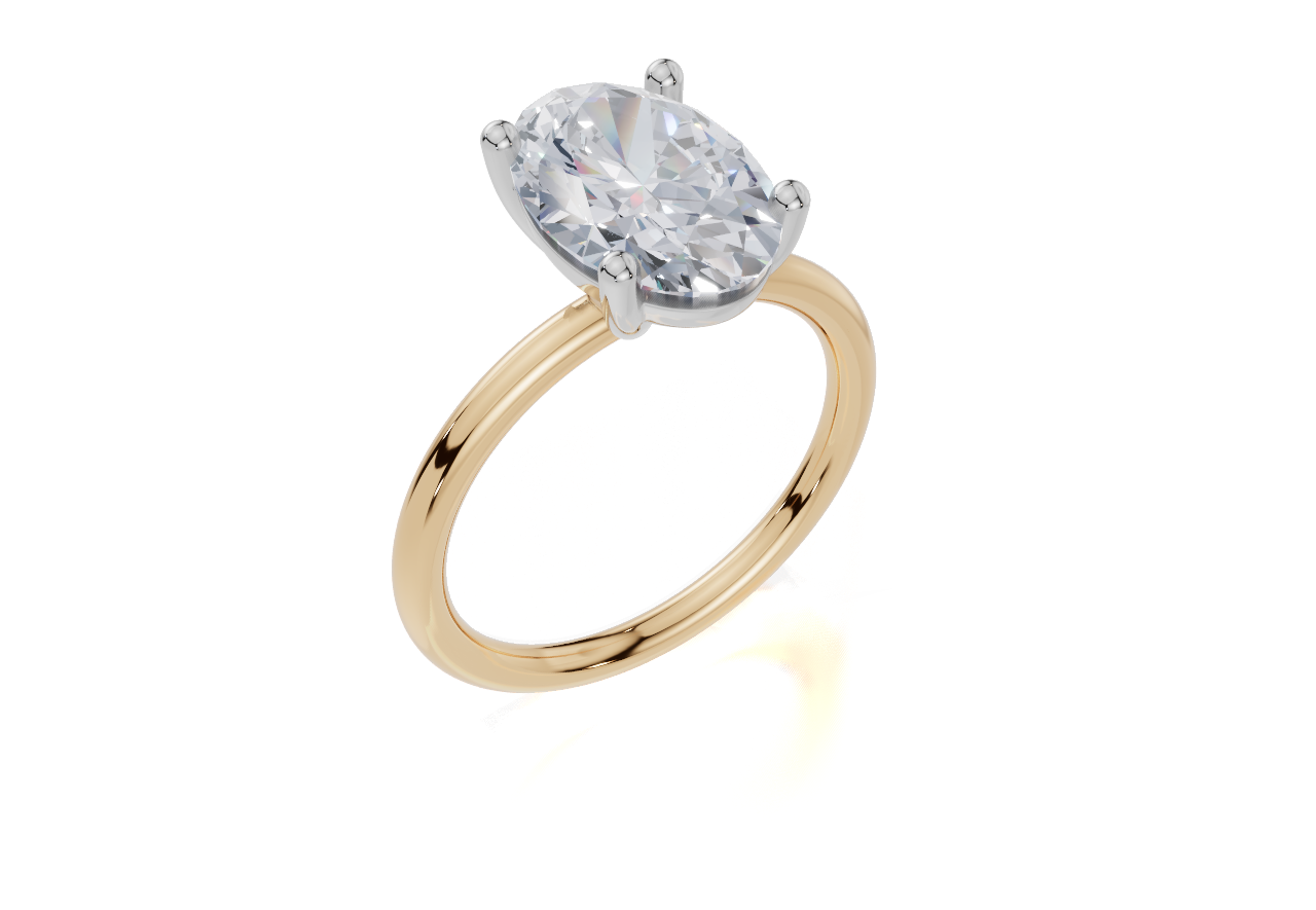 18ct Yellow Gold Oval Cut 3.00 Carat of Lab-Grown Diamond Ring