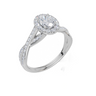 18ct White Gold Oval Cut 0.92 Carat tw of  Diamond Ring