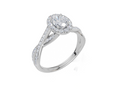 18ct White Gold Oval Cut 0.92 Carat tw of  Diamond Ring