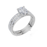 18ct White Gold Oval Cut 1.32 Carat tw of  Diamond Ring and 18ct White Gold 0.35 Carat tw of   Diamond Band