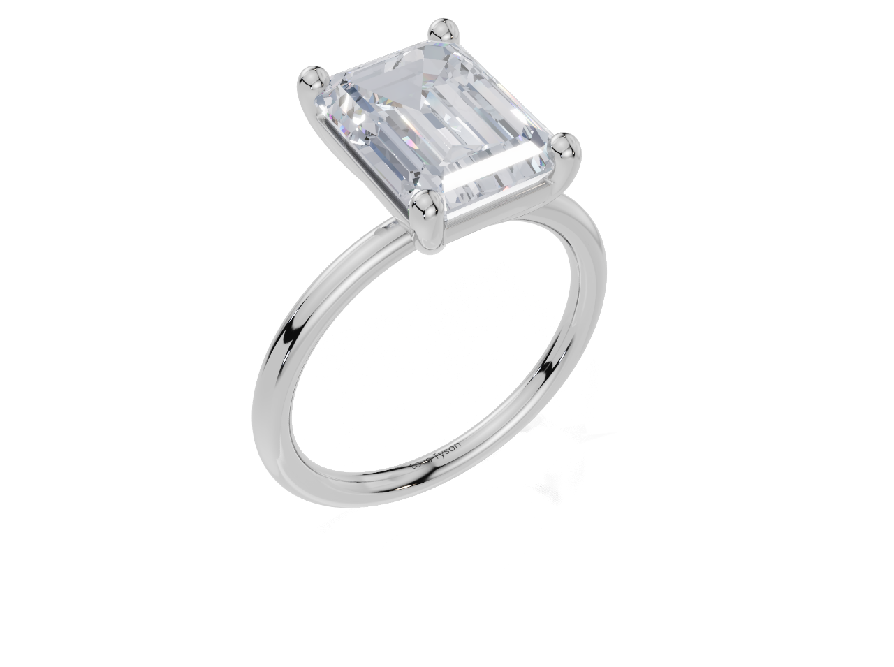 18ct White Gold Emerald Cut 4.00 Carat of Lab-Grown Diamond Ring