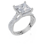 18ct White Gold Princess Cut 3.40 Carat tw of Lab-Grown Diamond Ring and 18ct White Gold 0.29 Carat tw of Lab-Grown  Diamond Band