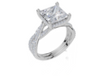 18ct White Gold Princess Cut 3.40 Carat tw of Lab-Grown Diamond Ring and 18ct White Gold 0.29 Carat tw of Lab-Grown  Diamond Band