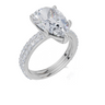 18ct White Gold Pear Cut 4.33 Carat tw of  Diamond Ring and 18ct White Gold 0.38 Carat tw of   Diamond Band
