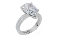 18ct White Gold Pear Cut 4.33 Carat tw of  Diamond Ring and 18ct White Gold 0.38 Carat tw of   Diamond Band