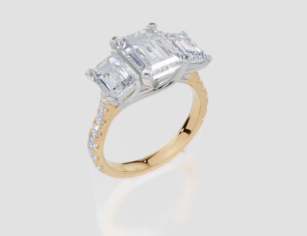 18ct White Gold Emerald Cut 3.94 Carat tw of Diamond Ring