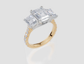 18ct White Gold Emerald Cut 3.94 Carat tw of Diamond Ring