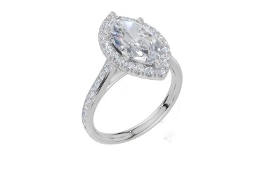 18ct White Gold Marquise Cut 2.66 Carat tw of Lab-Grown Diamond Ring