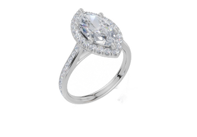 18ct White Gold Marquise Cut 2.66 Carat tw of Lab-Grown Diamond Ring