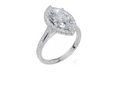 18ct White Gold Marquise Cut 2.66 Carat tw of Lab-Grown Diamond Ring