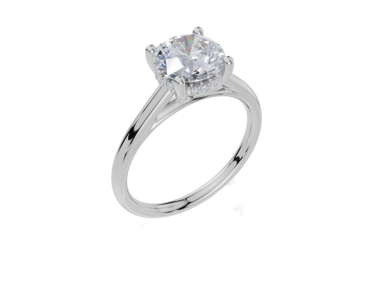 18ct White Gold Round Cut 1.58 Carat tw of Lab-Grown Diamond Ring