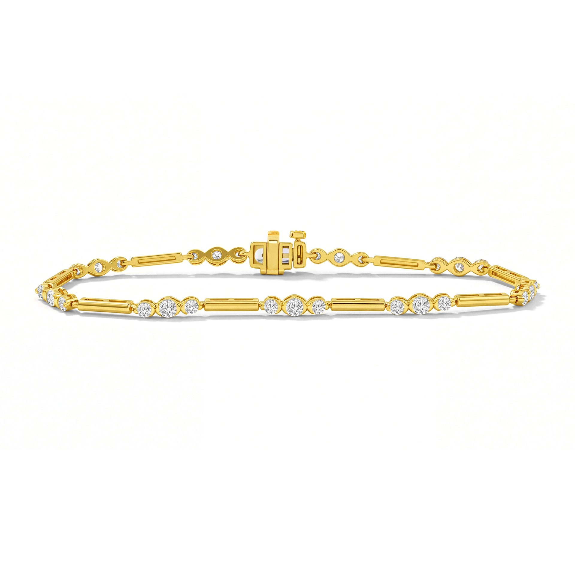 9ct Yellow Gold Round Cut 2.00ctw Diamond Bracelet