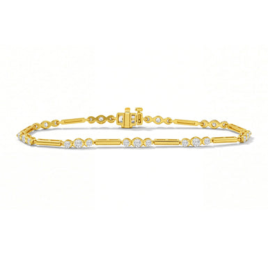 9ct Yellow Gold Round Cut 2.00ctw Diamond Bracelet