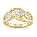 18ct Yellow Gold Round & Pear Cut 1.23ctw Diamond Ring