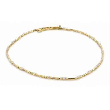 9ct Yellow Gold Round Cut 3.00ctw Diamond Necklace