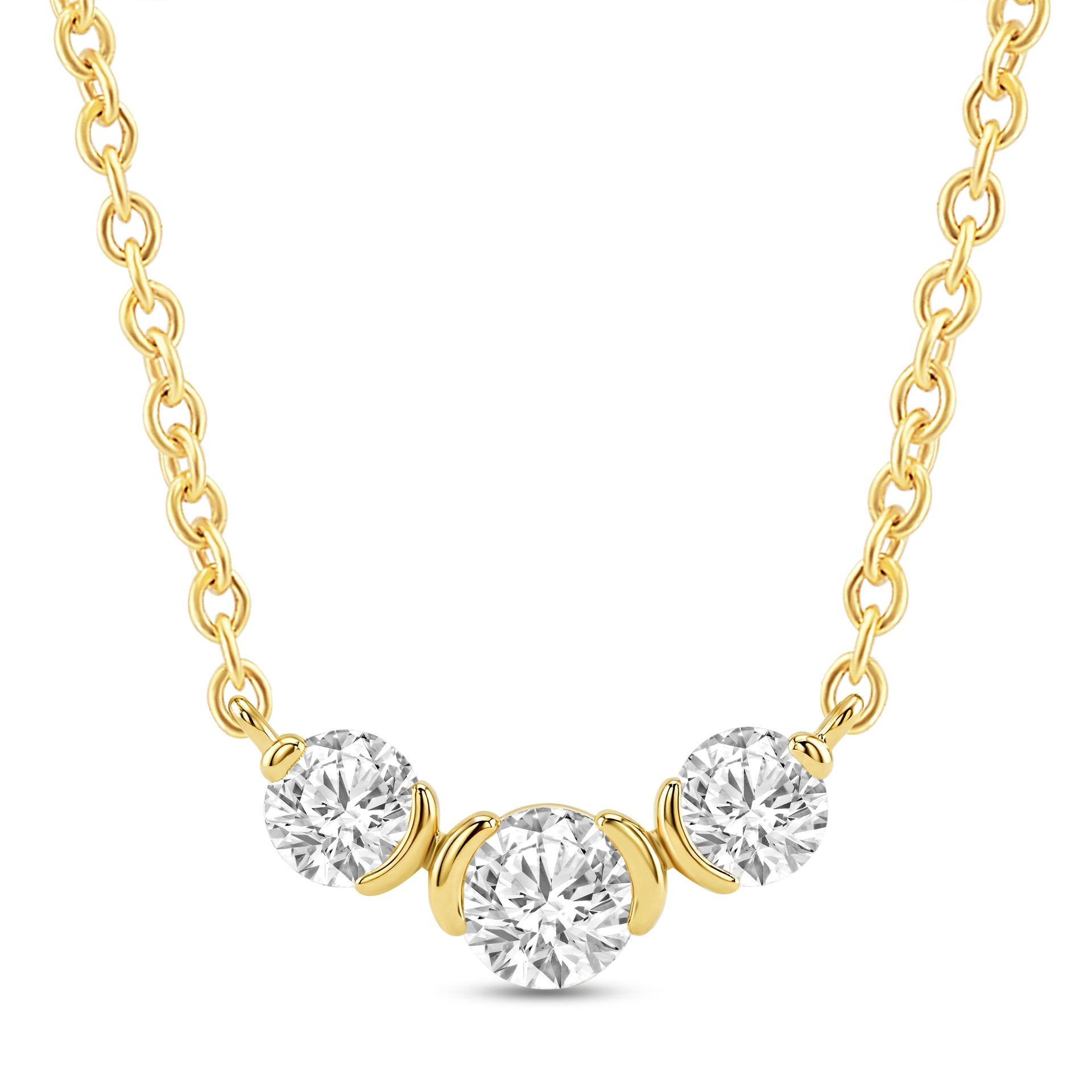 9ct Yellow Gold Round Cut 0.50ctw Diamond Necklace
