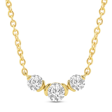 9ct Yellow Gold Round Cut 0.50ctw Diamond Necklace
