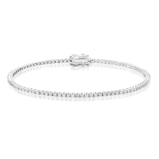 9ct White Gold Round Brilliant Cut 1.00 Carat tw Diamonds Bracelet