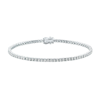9ct White Gold Round Brilliant Cut 3.00 Carat tw Diamonds Bracelet
