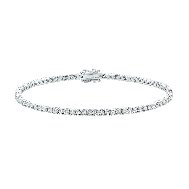 9ct White Gold Round Brilliant Cut 3.00 Carat tw Diamonds Bracelet