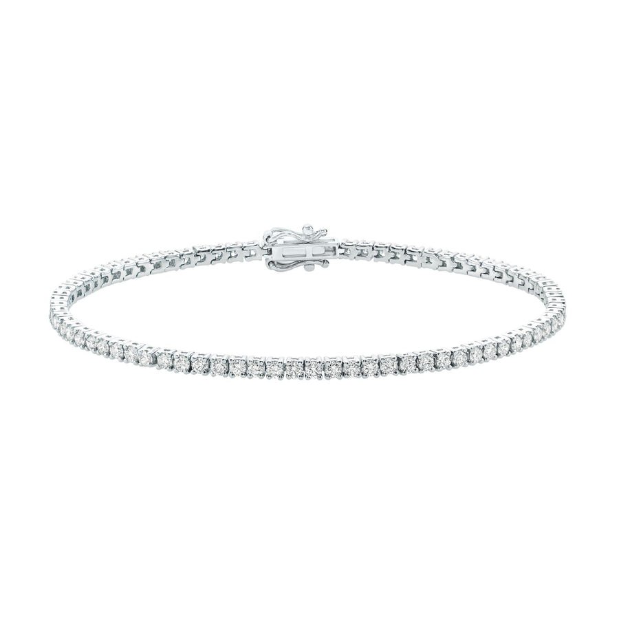 9ct White Gold Round Brilliant Cut 3.00 Carat tw Diamonds Bracelet