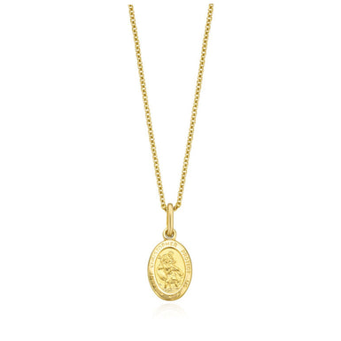 9ct Yellow Gold Oval 12mm Saint Christopher Pendant