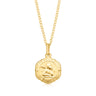 9ct Yellow Gold Round 14mm Fancy Edge Angel Pendant