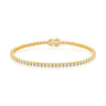 9ct Yellow Gold Round Brilliant Cut 3.00 Carat tw Diamond Tennis Bracelet