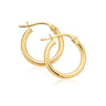 9ct Yellow Gold Round 10x2mm Hoop Earrings