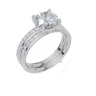 18ct White Gold Round Cut 1.91 Carat tw of Lab-Grown Diamond Ring and 18ct White Gold 0.35 Carat tw of Lab-Grown  Diamond Band