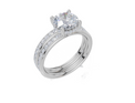 18ct White Gold Round Cut 1.91 Carat tw of Lab-Grown Diamond Ring and 18ct White Gold 0.35 Carat tw of Lab-Grown  Diamond Band