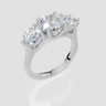 18ct White Gold Round Cut 3.00 Carat tw of Diamond Ring