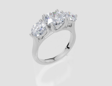 18ct White Gold Round Cut 3.00 Carat tw of Diamond Ring